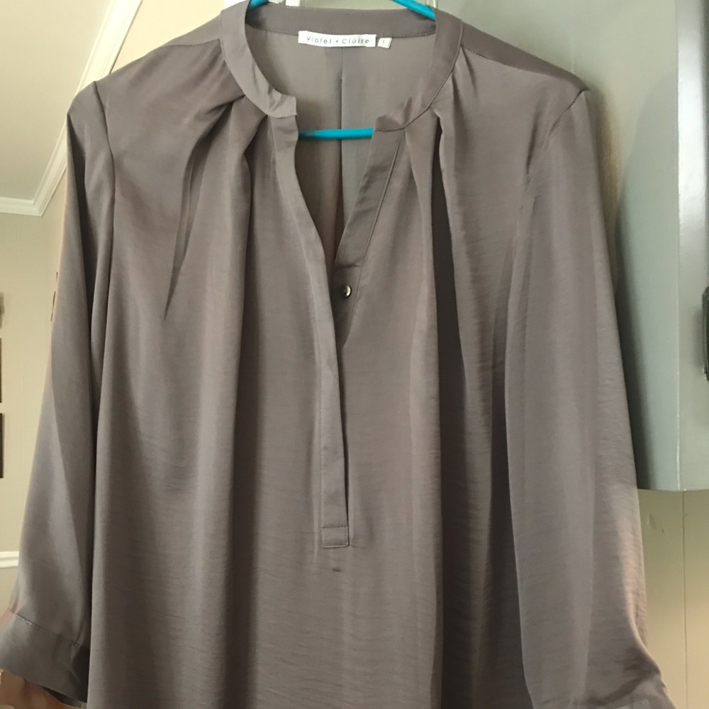 Taupe silky blouse